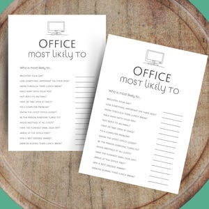 Office Most Likely To, Workplace Most Likely To Game, Team Building Game, Office Party Questionnaire, Workplace Quiz Activity