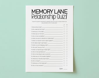 Quiz sur les relations amusantes, Jeux pour couples à imprimer, Jeux de la Saint-Valentin, Jeux avec rendez-vous amoureux, Jeux de soirées en couple, Jeu d'anniversaire de mariage