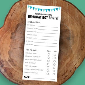 ¿Quién conoce mejor al cumpleañero?, ¿Quién me conoce mejor?, ¿Qué tan bien conoces al cumpleañero?, Juego de preguntas para fiestas de cumpleaños, Trivial de cumpleaños