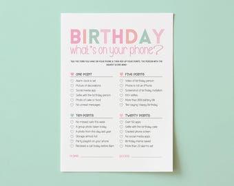 Whats On Your Phone Game, What is In Your Cell Phone Game, Birthday Party Game, Group Birthday Party Activity, Icebreaker Game, Ice Breaker