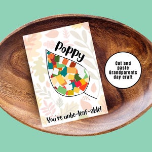 Manualidades para el Día de los Abuelos, Tarjeta para el Día de los Abuelos, Actividad Escolar, Manualidades para el Día de los Abuelos para Niños, Regalo para Amapola, Cortar y Pegar