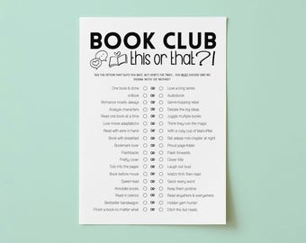 Buchclub: Entweder oder?, Aktivitäten für Buchclubtreffen, Lustige Partyspiele für Erwachsene, Buchclub-Feiertagsspiel, Buchfragenspiel