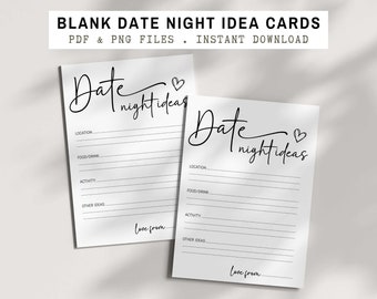 Date Night Cards . Bridal Shower Game
