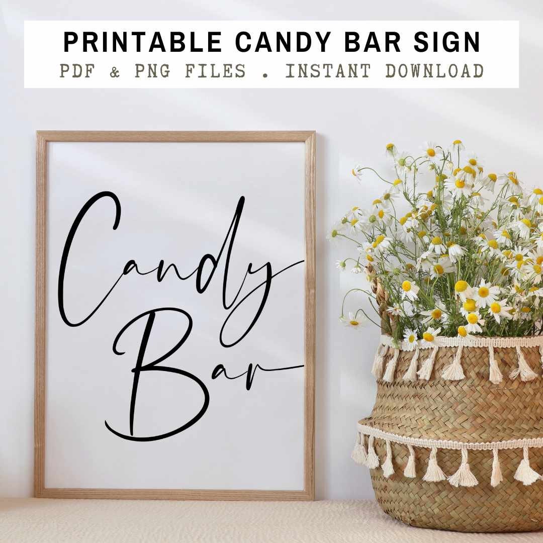 Candy Container Sign Candy Bar Sign . Instant Download - Etsy