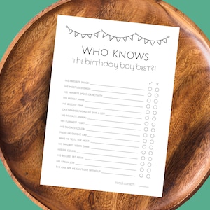 ¿Quién conoce mejor al cumpleañero?, ¿Quién me conoce mejor?, ¿Qué tan bien conoces al cumpleañero?, Juego de preguntas para fiestas de cumpleaños, Trivial de cumpleaños