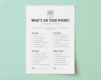 Juego de "¿Qué hay en tu teléfono?", Juego de "¿Qué hay en tu celular?", Juego de fiesta de cumpleaños, Juego de boda, Juego de despedida de soltera, Idea para despedida de soltera