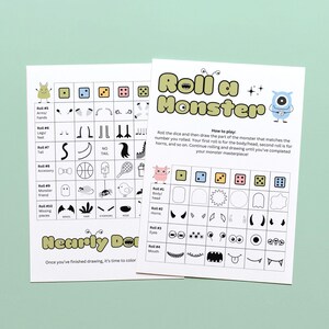 Roll a Monster Spiel Ferien-Unterrichtsspiel . Halloween-Zeichenspiel