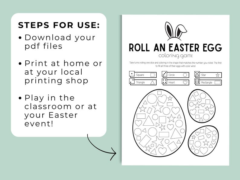 Easter Roll a Dice Game, Easter Shape Game for Kids, Fun Easter ...