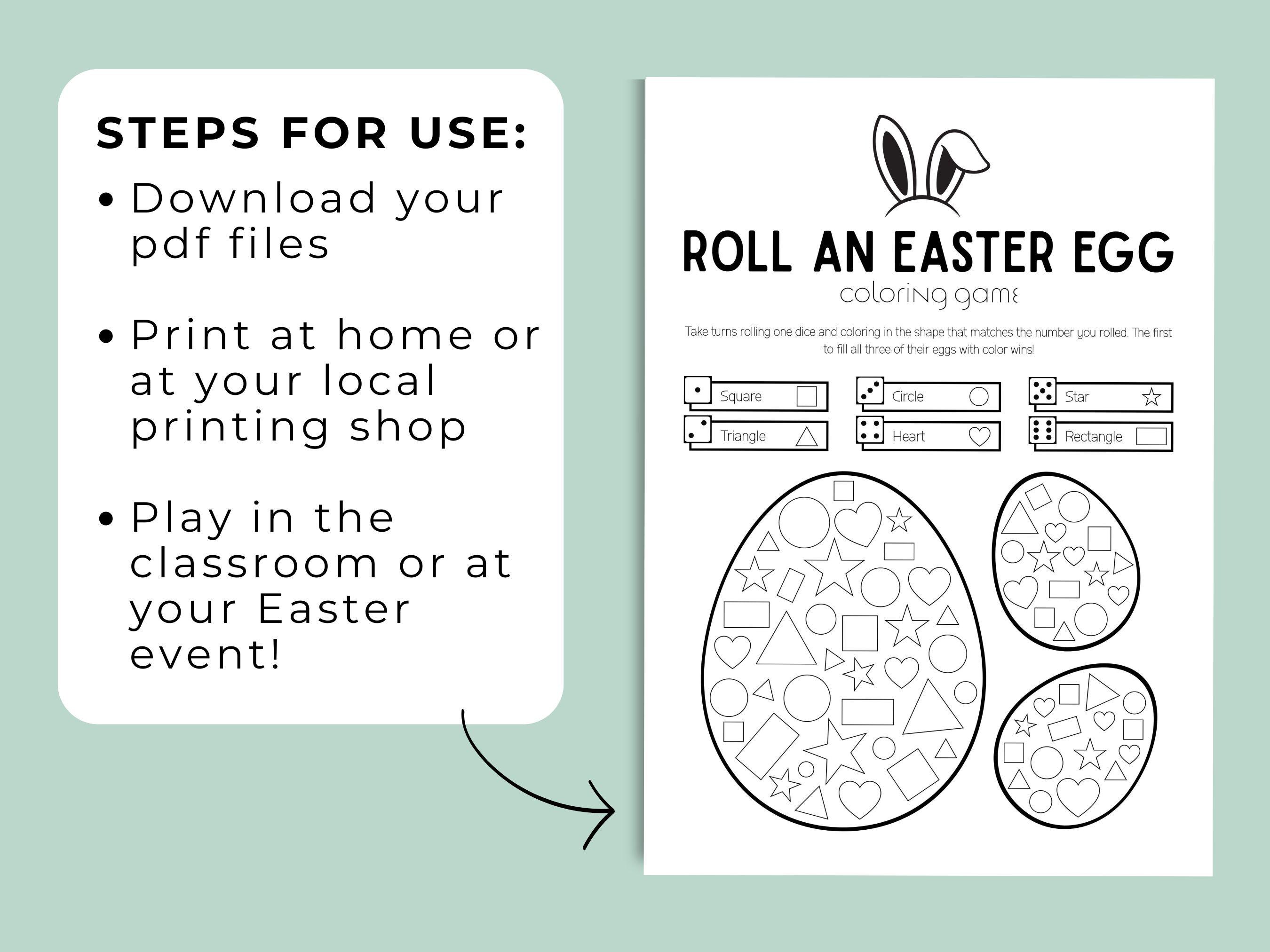 Easter Roll a Dice Game, Easter Shape Game for Kids, Fun Easter ...