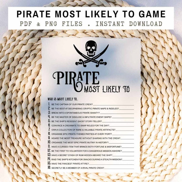 Pirate Party Games - Pirate Most Likely To
