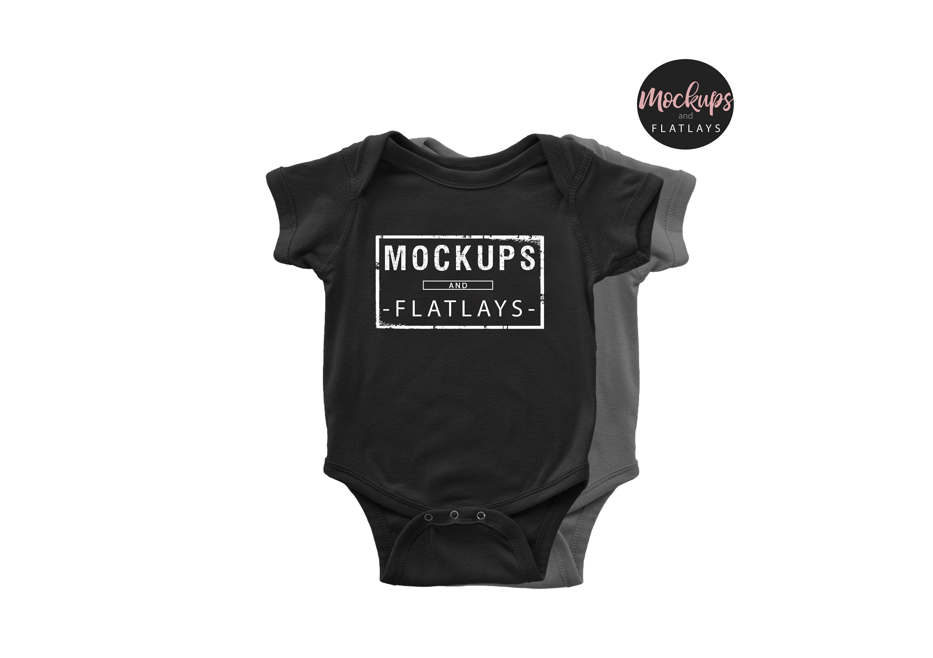 Infant Baby Onesie Black Grey Duo Rabbit Skins Flat Etsy