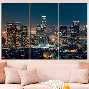 Los Angeles Buildings California Print Wall Art Cityscape City Canvas Painting For Living Room Photography Los Angeles Decor Architecture
