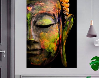 Budda Duchowa Ścienna Sztuka Zen Obraz na Płótnie Medytacja Wydruk Modny Wystrój Budda Joga Sztuka Wystrój Buddyzm Religia Prezent
