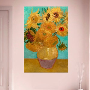 Sunflowers Vincent van Gogh Print, Yellow Flower Print, Impressionist Floral Wall Art, Sunflowers Poster, Botanical Wall Decor