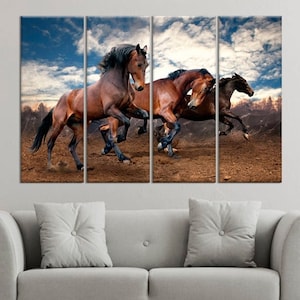 Galloping Horses Wall Art, Animal Canvas print, Herd of horses Fine Art Photography, Wall Hanging, Office Decor Home Decorations