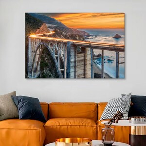 Bixby Creek bridge in Big Sur Canvas Print Bixby Bridge Large Wall Art California Photo Print Nature Wall Art Fine Art Photography