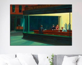 Reproduction Print Edward Hopper Canvas Famous American Artist Vintage Poster Wall Decor - Comes Ready To Hang