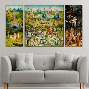 The Garden of Earthly Delights Print on Canvas , Bosch Wall Decor , The Garden Hieronymus Heaven Hell Earth wall art