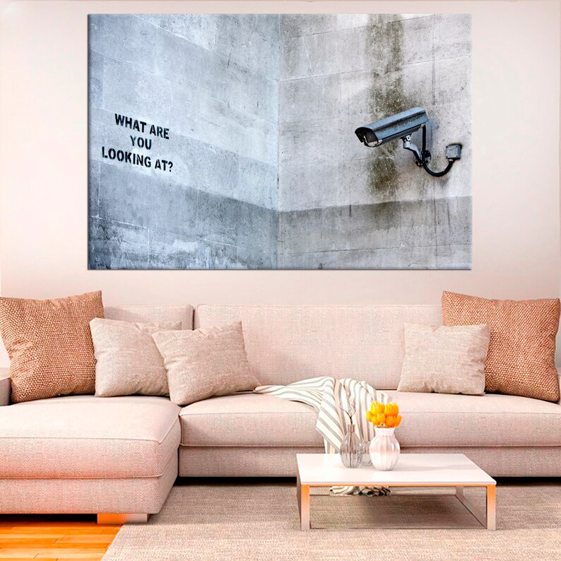 Huge banksy canvas painting Graffiti Street Art Maid cleaner 59/" x39/" Print