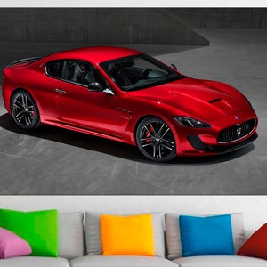 Car Wall Room Decor Maserati Poster Framed Wall Hanging Automobile Print Car Canvas Race Car Gift for him Car home decor