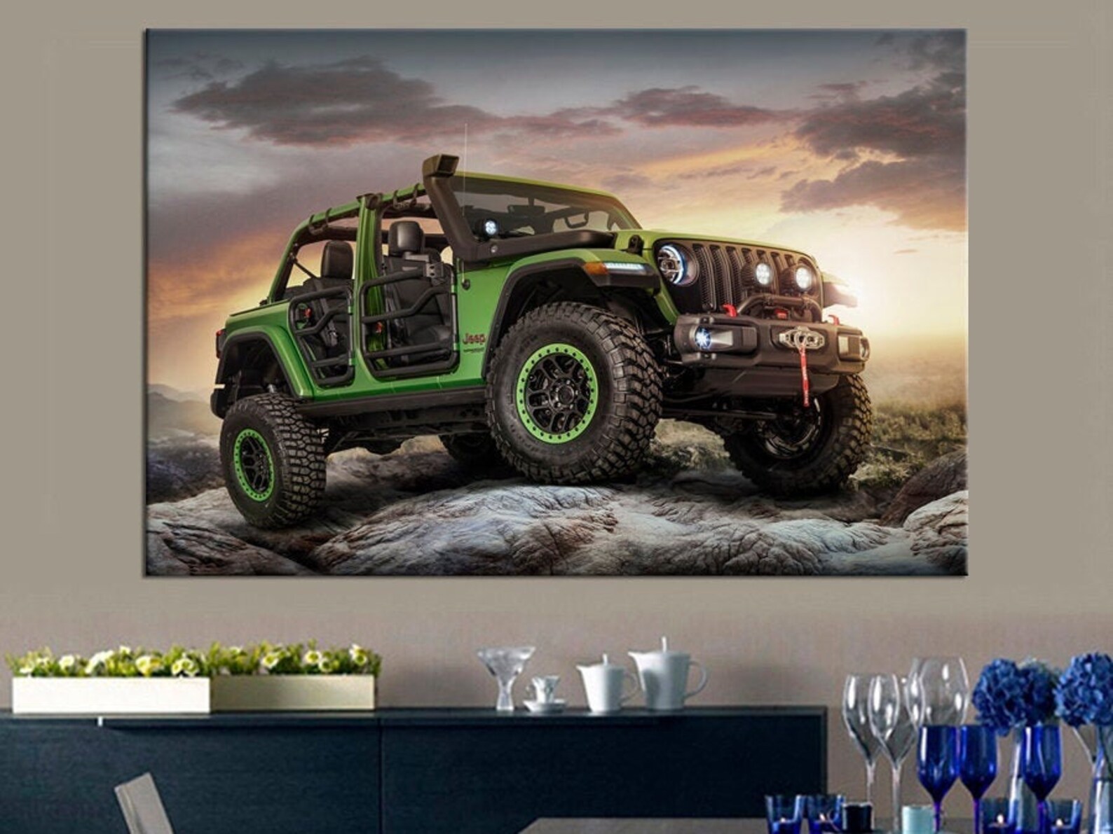 Jeep Wrangler Canvas Print Room Decor Truck wall art Jeep Etsy