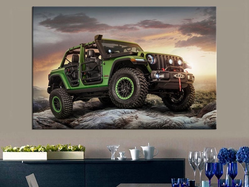 Jeep Wrangler Canvas Print Room Decor Truck wall art Jeep Etsy