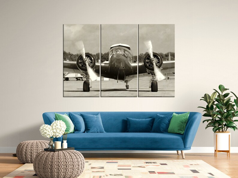 Wall Art Canvas Picture Print Vintage Airplane Engine Propeller Close-up 3.2 Wall Art Canvas Picture Print Vintage Airplane Engine Propeller Close-up 3.2