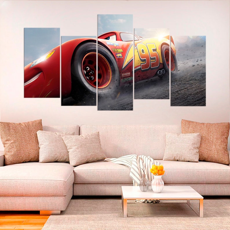 Lightning McQueen Сars 3 Pixar Disney Art Kids Room Decor Etsy