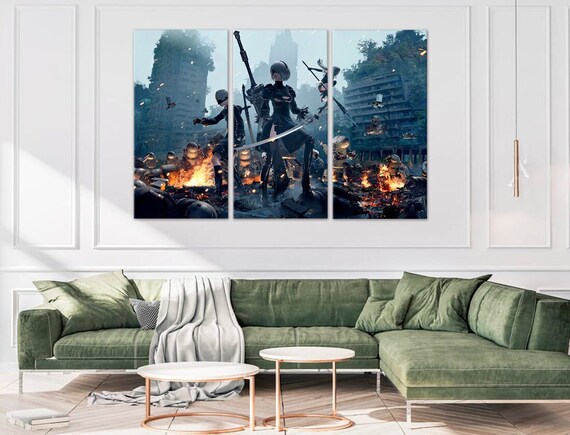 Nier Automata anime Canvas Wall Poster  Nier automata, Automata, Anime  drawings