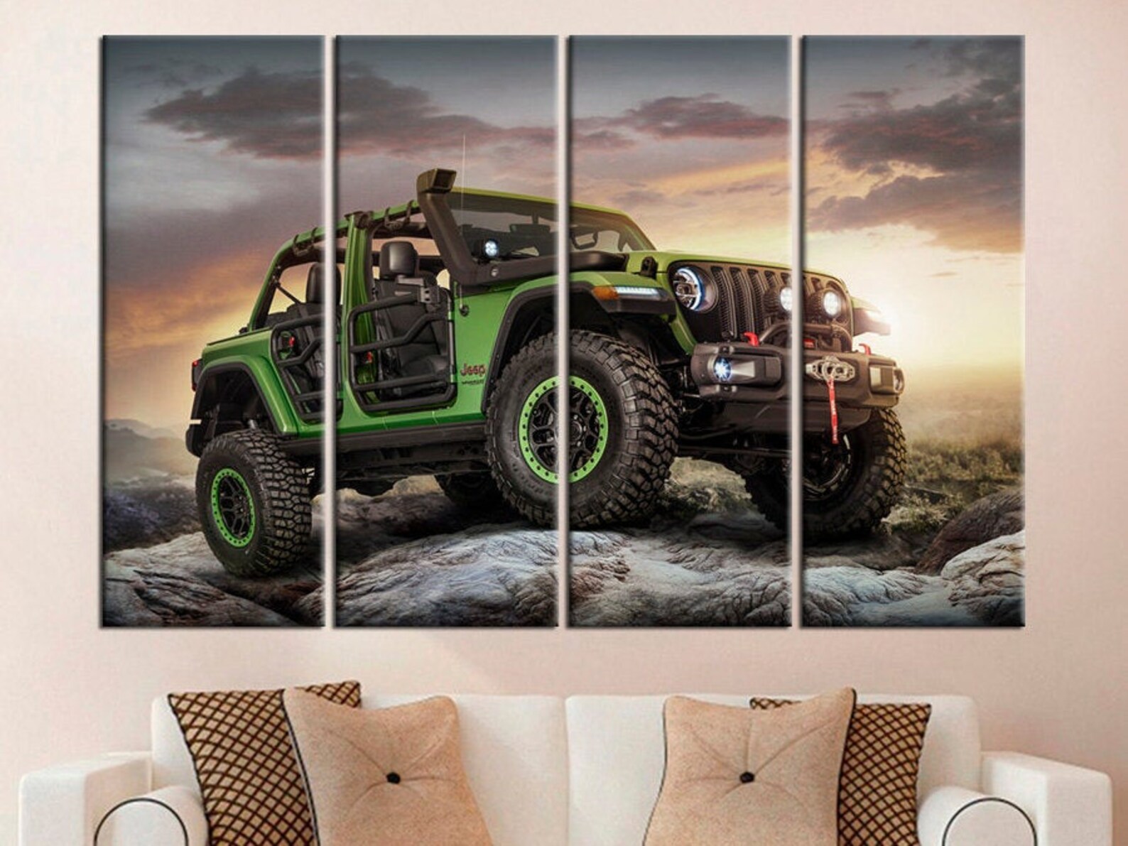 Jeep Wrangler Canvas Print Room Decor Truck wall art Jeep Etsy