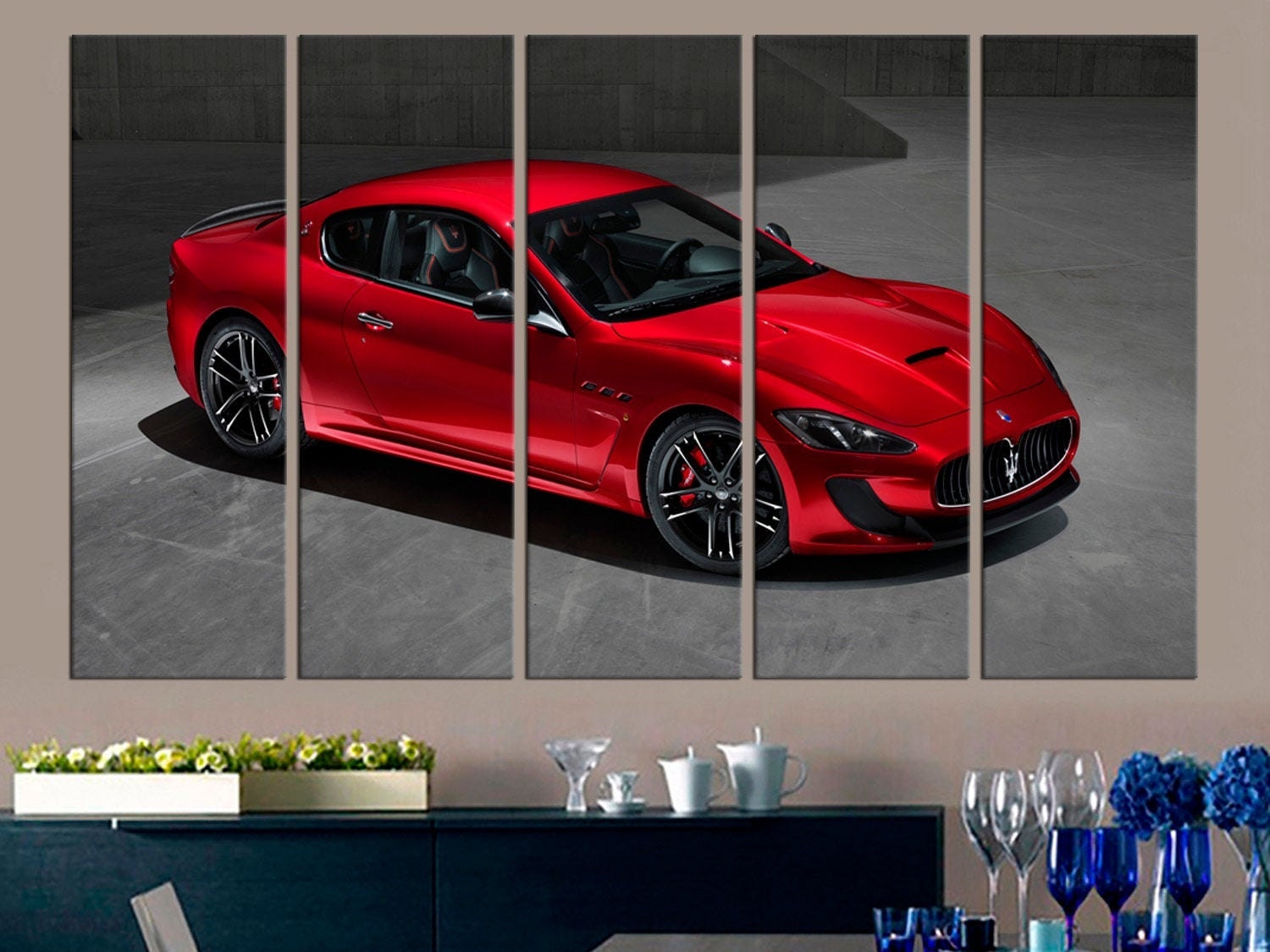 Maserati GranTurismo MC Wall Room Decor Maserati Poster Framed Etsy