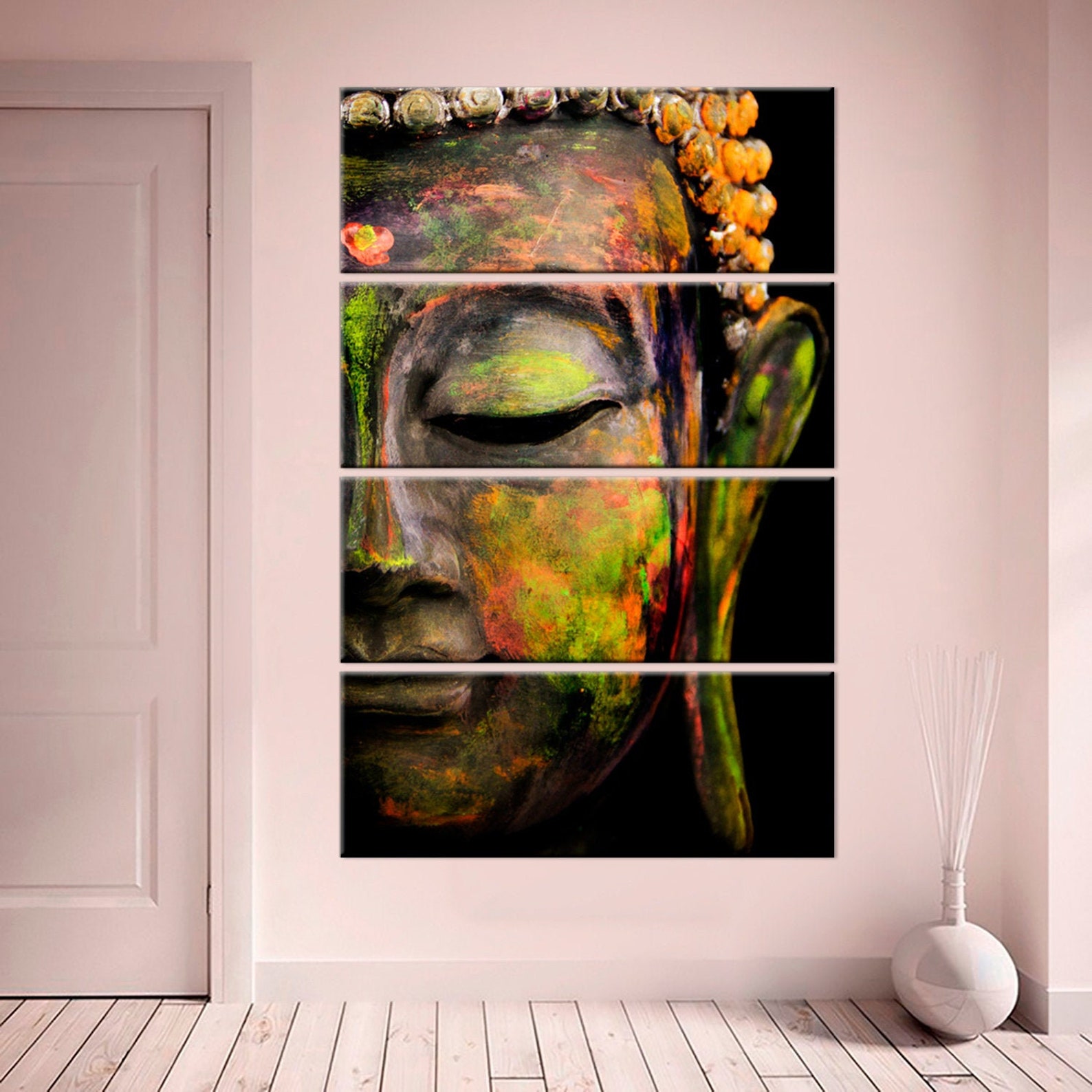 Buddha Spiritual Wall Art Zen Canvas Painting Meditation Etsy