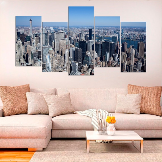 LARGE CANVAS ART PICTURE NEW YORK CITY SCENE ARTWORK