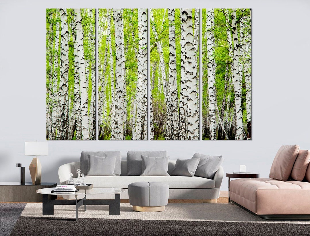 White Birch Canvas Print Wall Art Tree Forest Large Etsy