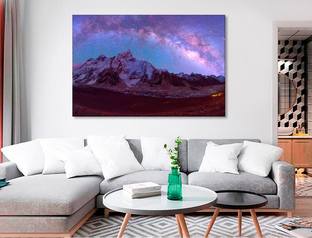 Mount Everest Wall Art Milky Way Photo Landscape Canvas Nature - Etsy