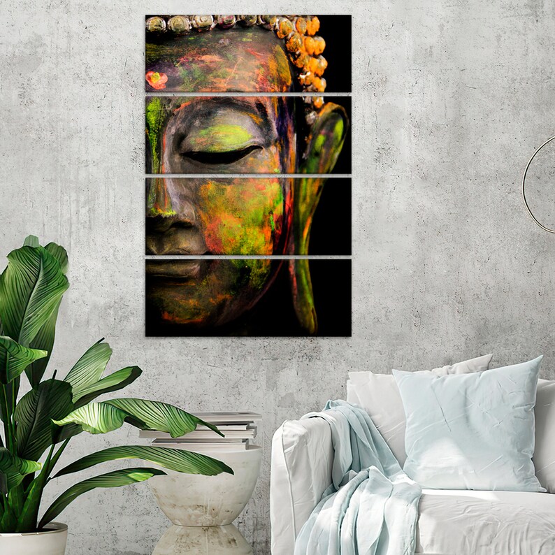Buddha Spiritual Wall Art Zen Canvas Painting Meditation Print - Etsy