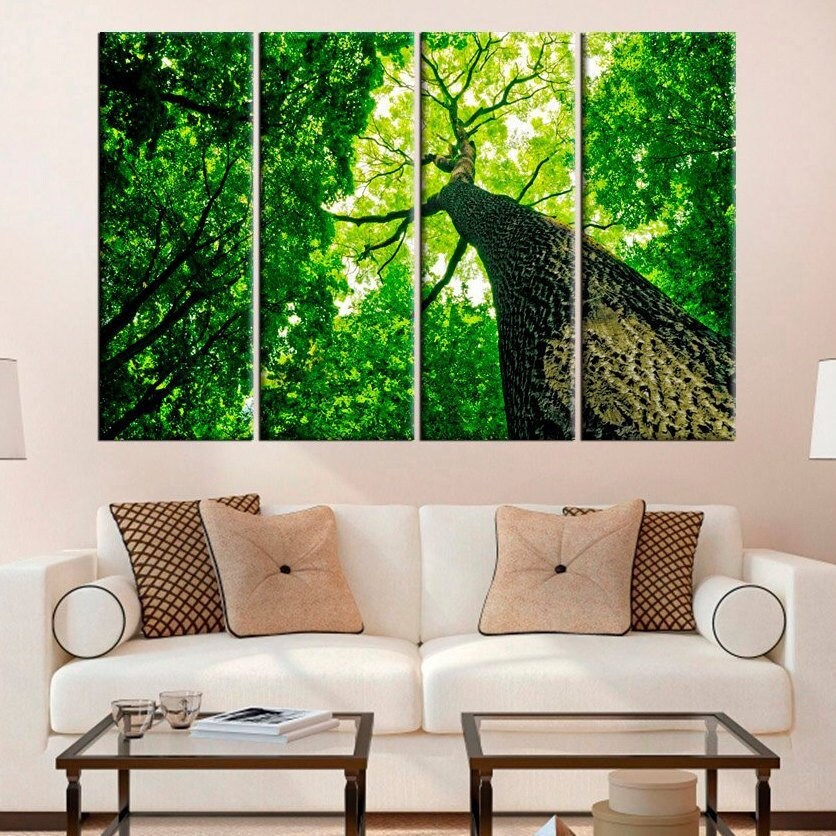 Nature Print Forest Photo Large Wall Art Wood Tree Decor Etsy