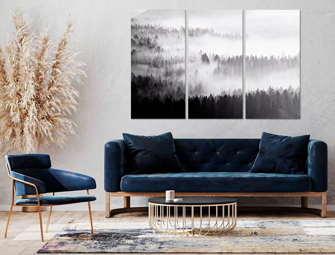 Forest Filled With Fog Print Large Wall Art Landscape Photo Forest Art ...