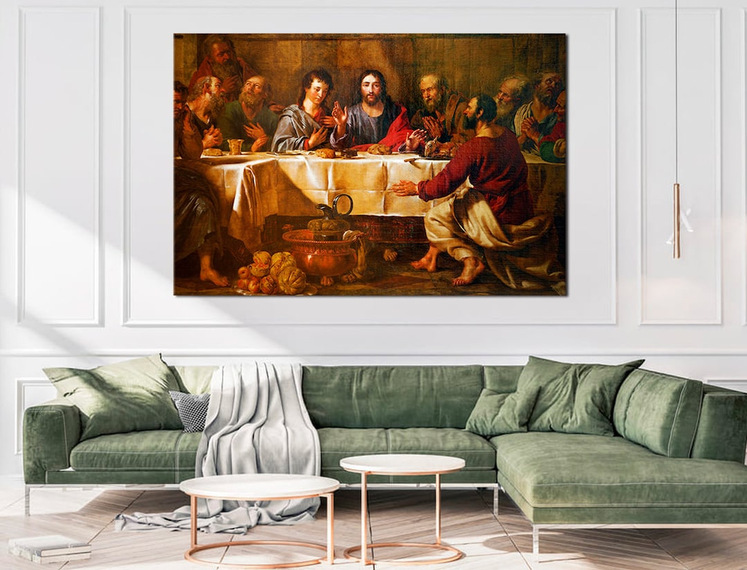 Last Supper Wall Decor Religious Print on Canvas God Jesus Christ With ...