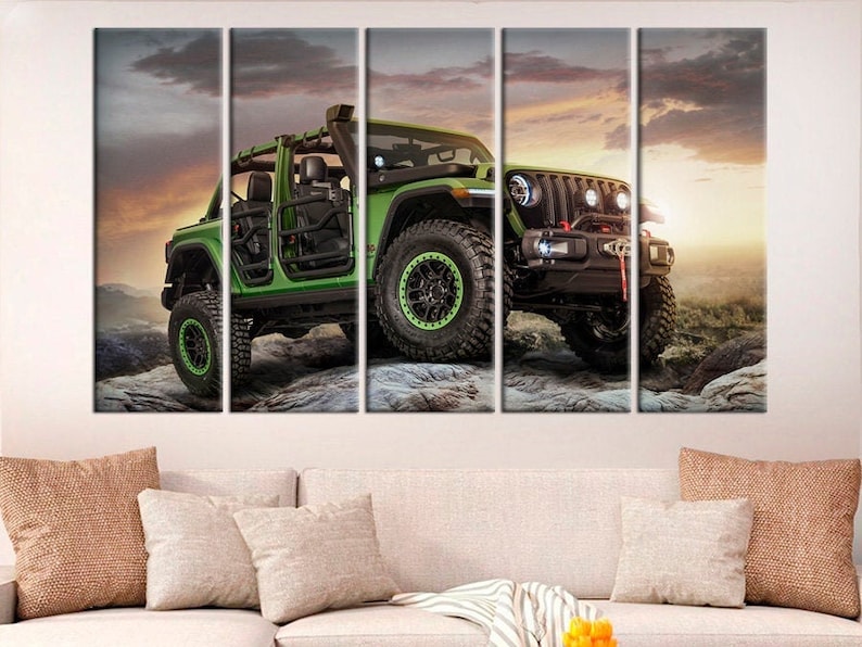 Jeep Wrangler Canvas Print Room Decor Truck wall art Jeep Etsy