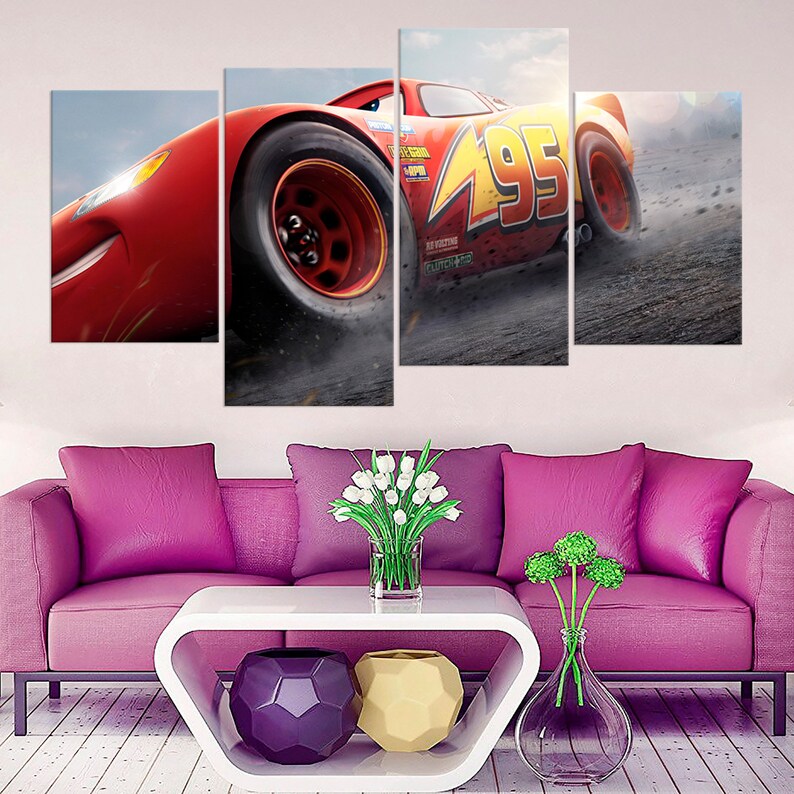 Lightning McQueen Сars 3 Pixar Disney Art Kids Room Decor Etsy