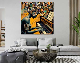 Inner Melody Wall Art | Vivid Artistic Abstraction Artwork on