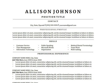 classic resume template professional cv resume template modern resume or traditional 2020