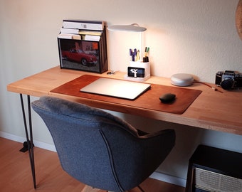 Echtleder Schreibtischmatte/Schreibtischunterlage (75 x 35 cm)