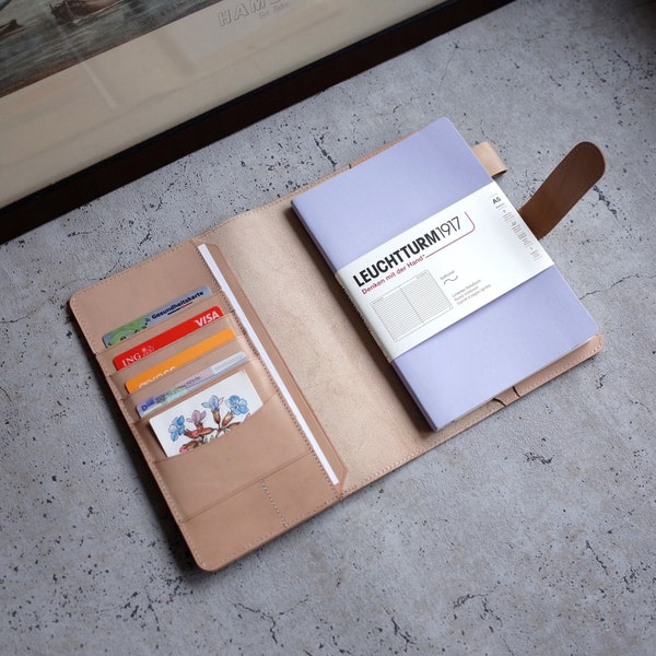 Leather Hobonichi Cousin A5 Planner Cover - Undyed Vegetable Tanned Leather