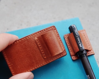 Magnetic Leather Pen Clip for Books & Notebooks