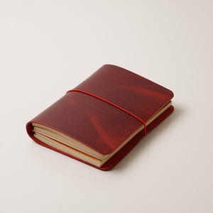 Leather B6 Travelers Notebook Cover: Fits Stalogy & Leuchtturm1917 Red