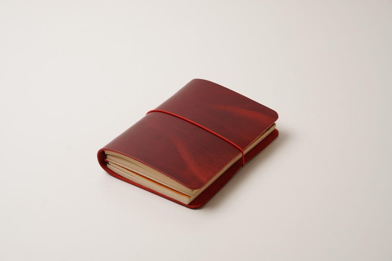 Leather B6 Travelers Notebook Cover: Fits Stalogy & Leuchtturm1917 Red
