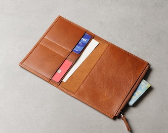 Leather A6 Travelers Notebook Wallet Insert: Brown, Gray, Green