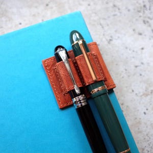 Penna stilografica doppia con clip magnetica in pelle per copertine da viaggio, libri e quaderni